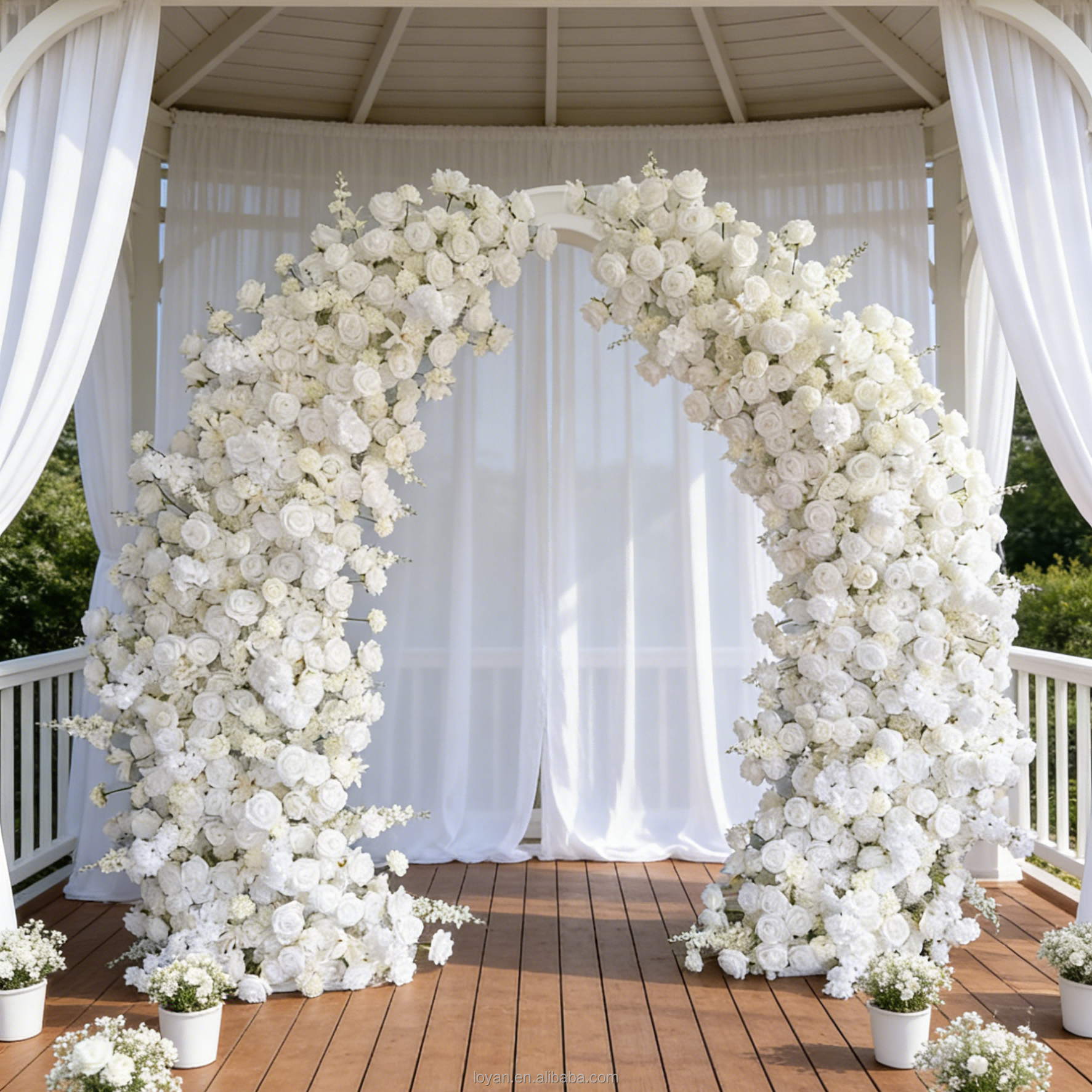 White flower arch rental