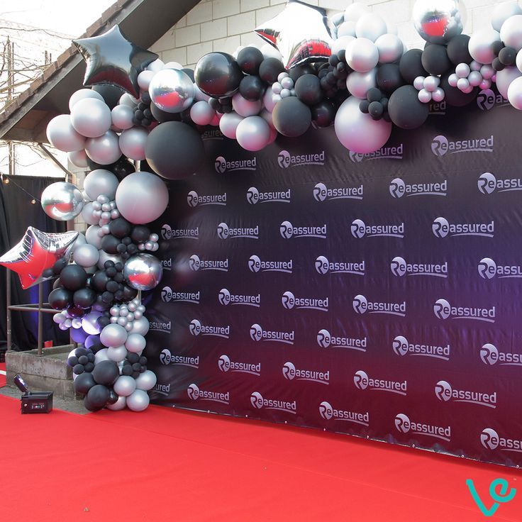 Elegant Black and Silver Balloon Backdrop - Corporate decor in Vaughan and GTA